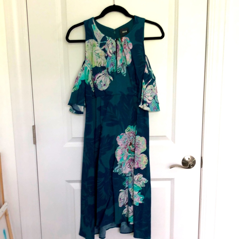 Anthropologie Maeve Off-the-Shoulder Tropical Print Cocktail Dress